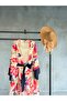 Patterned Waist-Tied Long Kimono with Starfish Detail 0126 - 5