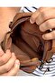 حقيبة كتف رجالية من الجلد الطبيعي بحزام بسحاب 2157 - 4