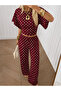 Women's Polka Dot Two-Piece Set Crop Blouse Wide-Leg Pants - 3