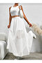 Tulle Long Flared Skirt with Mini Skirt Detail Inside