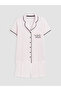 Lcw Dream Ecru Striped 100% Cotton Women's Shorts Pajama Set - 5