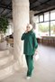 Women's Zippered and Stripe Detailed Hijab Tracksuit Set - Two-Piece Sports Set - 2