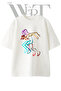 Abstract Killer Design Printed Unisex White Oversize T-Shirt