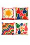 Yellow Sun Patterned 4-Piece Throw Pillow Cover Set - 3