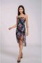 Women's Strappy Asymmetrical Skirt Floral Patterned Waist Fitted Summer Stylish Design Dress - 4