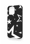 iPhone 15 Pro Max Compatible Black Mega Star Patterned Silicone Case - 4