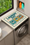 Clothes Dryer Top Organizer Mat Liquid-Proof Cover Retro Laundry Day