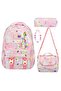 School Bag Set School Bag Ultra Luxury Fully Lined Thermal Insulated Lunch Bag Girls School Bag with Patterned Accessories