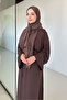 Basic Combed Cotton Dress - Brown - 5