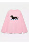 100% Cotton Oversize Fit Hot Dog Printed - Crew Neck Long Sleeve T-Shirt
