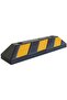 Heavy Duty Parking Wheel Stopper For Cars, 55Cm, Black With Yellow Reflective Strips