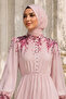 Floral Print Half-Button Chiffon Dress Tsd260258 Pink - 2