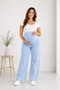 Women's Maternity Jeans, Flexible, Tummy-Wrapping, Adjustable Band, Wide Leg, Comfortable Fit Jeans - 5