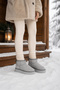Women's High Mini Classic Suede Winter Boots with Fur Inside - Gray - 2