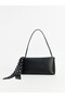 Leather Look Women's Shoulder Bag with Scarf - 2