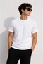 Men's T-Shirt White Regular Fit Crew Neck Cotton 30/1 Single Jersey Fabric - 2
