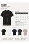Men's T-Shirt Black Regular Fit Crew Neck Cotton 30/1 Single Jersey Fabric - 6
