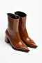 Erva Kemil Color Pointed Toe Heeled Women's Boots Shoes - 4