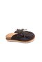 Genuine Suede Leather Women's Anatomical Sole Tassel Detailed Brown Color Closed Toe Sabo Slippers - 2
