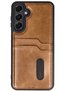 Aconcept Galaxy S24 Fe Case Sara Leather Case with Business Card Holder (113635) - Tan