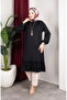 Bürümcük Fabric Skirt Gathered Tunic 0903-03 Black - 3