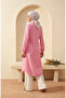Muslin Fabric Buttoned Striped Tunic 0342-09 Pink - 5