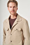Beige Berber Collar Knitted Elastic Waist 6 Drop Slim Fit Unlined Flexible Suit 1001260177 - 4