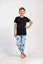 Boy's Blue Dog Printed Banded Leg Pajama Bottoms