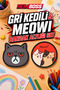 Gray Cat and Meowi Cat Coaster Set of 4 - Pvc Non-Slip Coasters (2 Gray Cats + 2 Meowi Cats)
