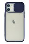 Aconcept iPhone 12 Case Palm Frosted Camera Sliding Silicone (224235) - Navy Blue