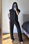 Black Parachute Fabric Detailed Modal Double Suit - 4110 - 2