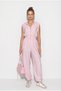 Women's Pink Patterned Hooded Vest Pocketed Shalwar Trousers Set 4156 60286386 - 3