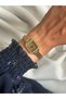Silvia Model Gold Yellow Metal Cord Women Wrist Watch - 2