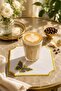 Gold Embroidered Set of 6 Coffee Side Presentation Napkins Dowry Coffee Bottom Presentation Napkins Mirelise - 5