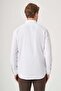 White-Beige Hard Collar Long Sleeve Pocketed Comfort Fit Cotton Shirt 1004260222 - 5