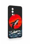 Poco F5 Pro Compatible Red Sun Whale Patterned Silicone Case - 2