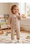 Wooden Button Detail Tricot Baby Jumpsuit - 2