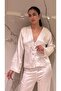 6 Piece Wedding Dressing Gown with Back Lace Design Satin Nightgown Dressing Gown Pajama Set Shorts Undershirt |   6-Piece Dowry Set Underwear Set