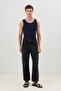Navy Blue Men's Basic Ribbed Undershirt - 2