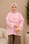 Oversize Modal Tunic with Detachable Cape - Pink
