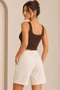 Women's Lace Detailed & Ribbed 2-Piece Crop Tank Tops - Cotton Stretch Fabric - 6