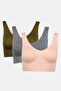 Super Form By Women 3 Pcs Padded Seamless Bra, Multicolor - 5