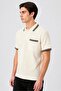 Men Regular Fit Textured Short Sleeve Polo Shirt, Off White - 2