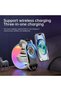 LED Colorful BT Speaker 3-in-1 Wireless Charger with Alarm Clock – RGB Music Night Light, Fast Charging Station, Bluetooth Speaker & Bedside Table Lamp for Bedroom & Office - 5