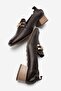Ferviya Women's Genuine Leather Low Heel Loafer Shoes Brown - 5