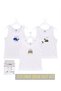 H&C 3-Piece Boys' Printed 100% Cotton Thick Strap Undershirt White Soft Textured (1-14 Years Old)