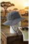 Unisex Gray Safari Hat Wide Brim Foldable Outdoor Camping Hat - 5