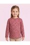 Girls Ivory Burgundy Floral All Over Print Long Sleeve T-Shirt