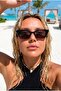 Women's Kiki Sun Sunglasses Uv400 Black Brown |   Case and Cleaning Cloth Gift Set - 3