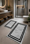 Digital Printing Washable Non-Slip Base 2-Piece Bathroom Mat Set 40X60 60X100